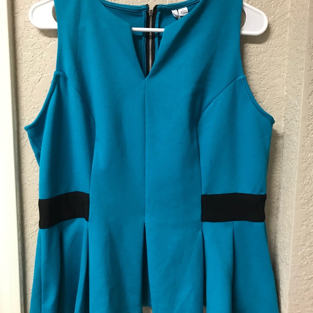 Peplum Blue Fitted Blouse